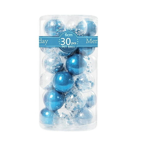 EGNMCR Christmas Balls 30PCS Christmas Ball Ornaments Christmas Tree Decoration Holiday Multiple Styles Ornaments For Christmas Trees Party Ball Decoration 6CM Happy New Year!