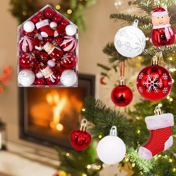 Clearance EGNMCR Christmas Balls Ornaments Shatterproof 72Pcs Colorful Christmas Hanging Balls - Christmas Proof Ornaments For Party Christmas Tree Supplies Happy New Year!