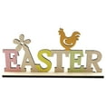 thumbnail image 1 of Clearance EGNMCR Easter Bunny Decorations Spring Home Decor Easter Wooden Tabletop Chick Flowers Table Decoration Ornaments, 1 of 1