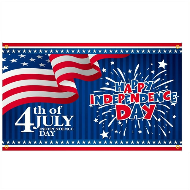 Clearance EGNMCR Memorial Day Banner Patriotic Background Independence Day Decorations American Flag Patriotic Sign Prop Star Stripe Background Party Supplies 23.6x35.4"