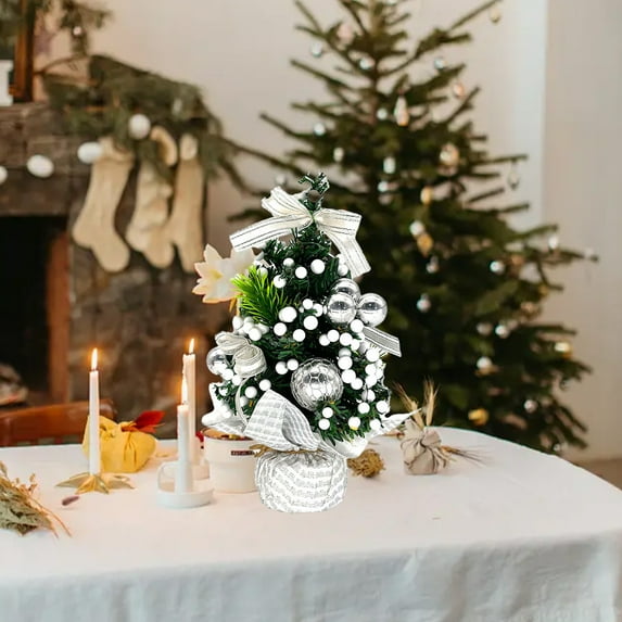 EGNMCR Small Christmas Tree,Tabletop Mini Xmas Tree,9" Artificial Little Potted for Christmas Decor,Suitable for Weddings, Holidays, Christmas and Other Festivals