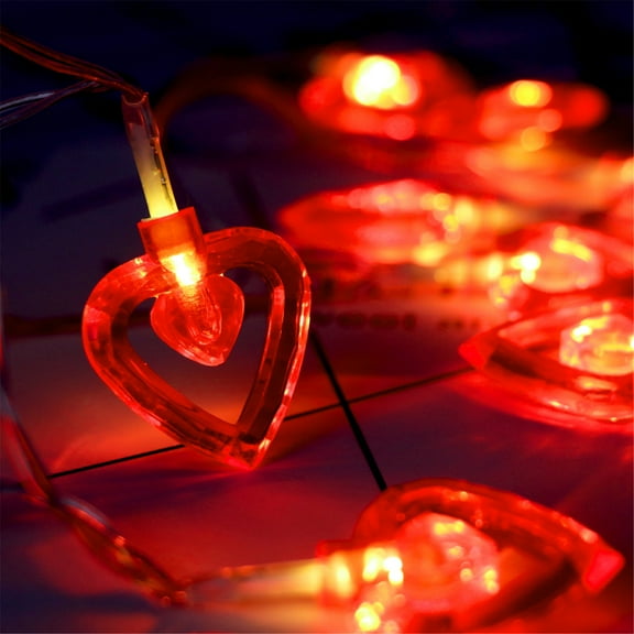EGNMCR Valentine Day Decor 10 LEDs Heart Lights String Lights Battery Operated Valentines Decorations for The Home Kids Bedroom Christmas Mother's Day(Red White) Gifts For Women/Men/Mom
