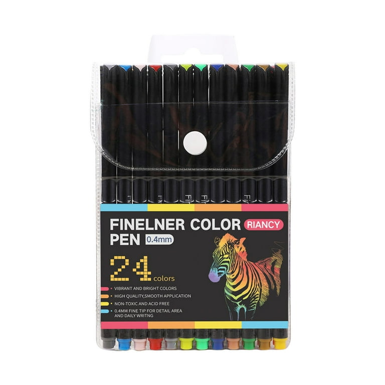 Clearance! Eqwljwe 24 Colors Fineliner Color Pen Set,Felt Tip Pens,Colored Pens for Kids and Adults Professional Art, Coloring, Drawing, Detailing