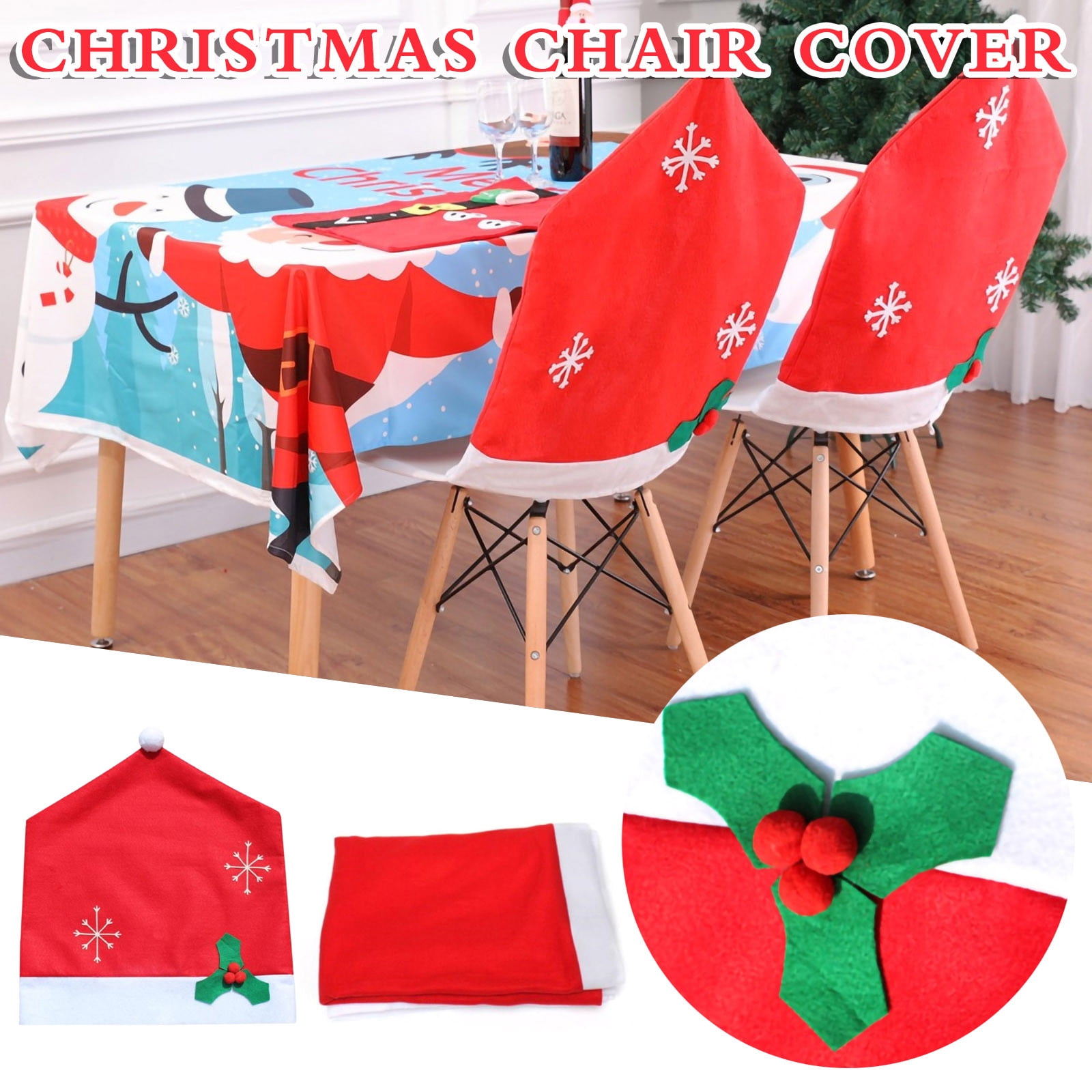 Clearance EQWLJWE 2PCS Christmas Dining Chair Slipcovers Christmas snowflake Chair Back Covers Kitchen Chair Covers for Christmas Holiday Festival Decoration 19.7x15.7in Walmart Business Supplies