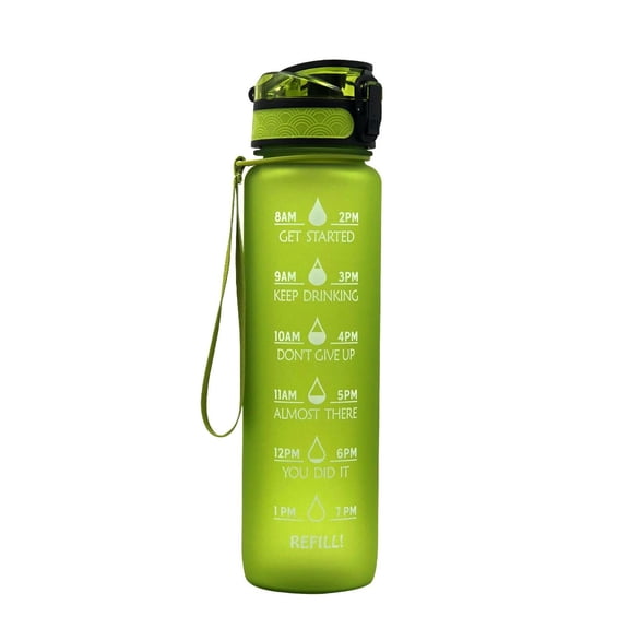 SDJMa 32 oz Water Bottle with Time Marker | BPA Free | Leak Proof | Measures How Much Water You Drink | Best Water Bottle to Stay Hydrated All Day