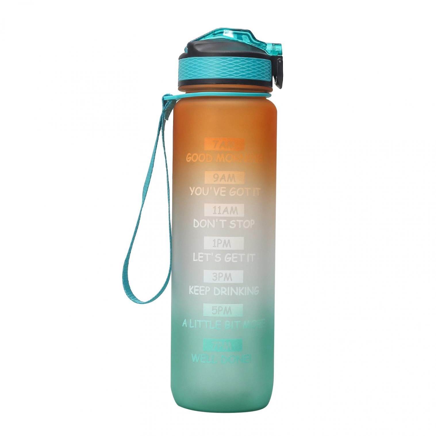 Eqwljwe 32 oz Water Bottle with Time Marker | BPA Free | Leak Proof | Measures How Much Water You Drink | Best Water Bottle to Stay Hydrated All Day