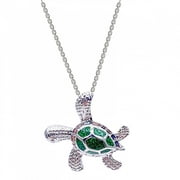 Clearance! EQWLJWE 925 Sterling Silver Created Blue Opal Sea Turtle Pendant Necklace 18, Birthstone Health and Longevity Gift Jewelry for Women