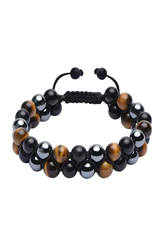 Bead Chakra Bracelets for Men and Women, Double-layered Healing Yoga Crystals Beaded Bracelet, Natural Stone Mens Bracelet for Meditation, Relax Anxiety