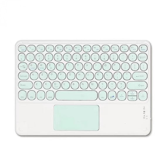 SDJMa Bluetooth Keyboard - Round Cap Keyboard Portable Mini BT Wireless Keyboard with Touchpad, Ultra-Slim Rechargeable Wireless Keyboard Android Windows PC Tablet