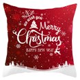 thumbnail image 1 of Clearance! EQWLJWE Christmas Blessing Santa Claus Snowman Red Throw Pillow Covers, 18 x 18 Inch Winter Holiday Cushion Case Decoration for Sofa Couch, 1 of 5