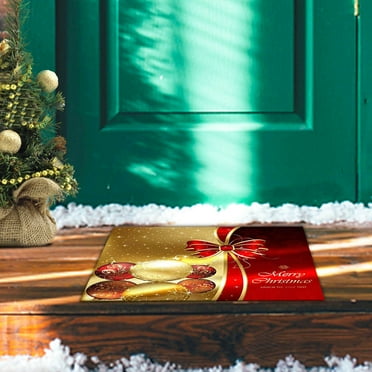 Clearance! EQWLJWE Christmas Doormat Blanket Front Door Santa Wreath Bell Rug Decorations Christmas Decor Door Mat Anti-Slip Bottom Indoor Outdoor Carpet, 19.7*31.5”