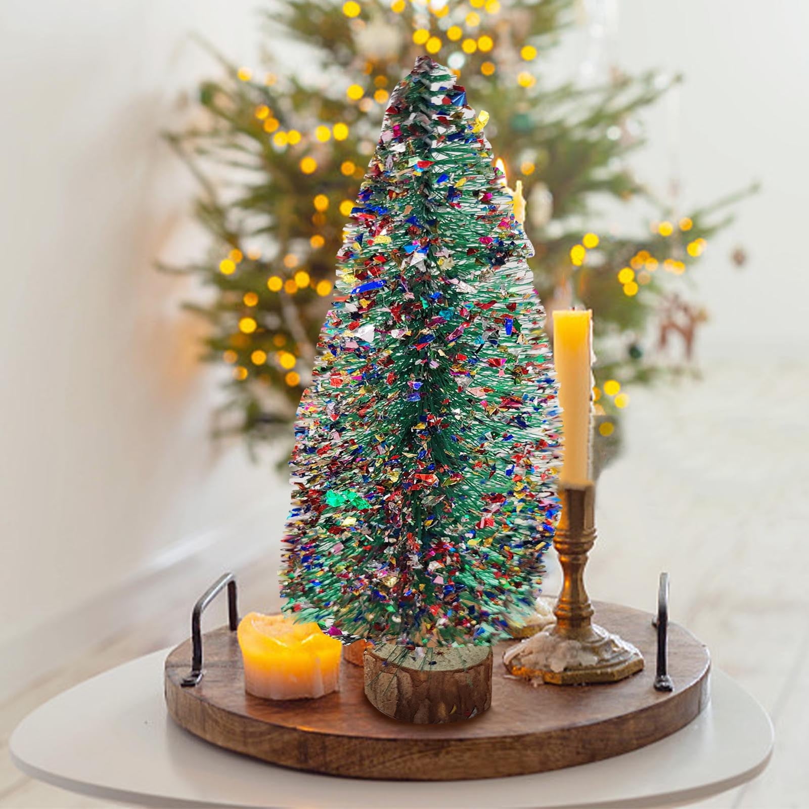 Clearance! EQWLJWE Christmas Mini Sequins Christmas Tree Toppers Fake