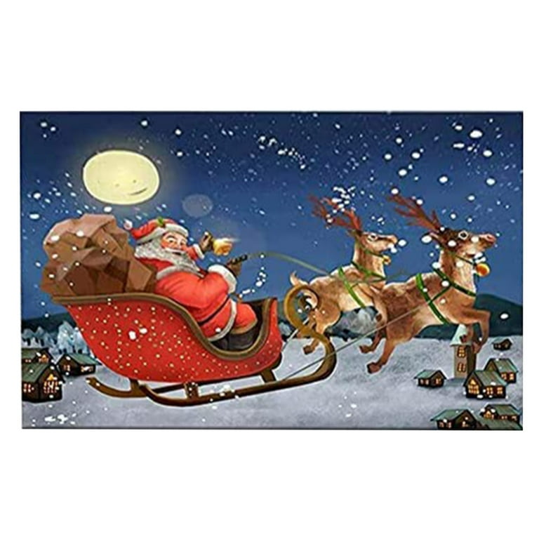 Santa Doormat, Winter Doormat, Christmas Doormat Reindeer, Holiday