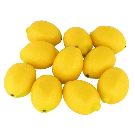 SDJMa Fake Fruit Home House Kitchen Party Decoration Artificial Lifelike Simulation Yellow Lemon 10pcs Set