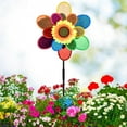 EQWLJWE Sunflower Wind Spinners, Rainbow Pinwheels, Garden Decor, Lawn