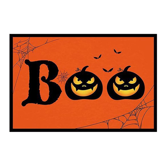 Clearance! EQWLJWE Halloween Fall Welcome Doormat, 16 X 24 Inch Halloween Pumpkin Witch Bat Decorative Entrance Rug Mat Rubber Backing Non-Slip Floor Mat for Indoor Outdoor