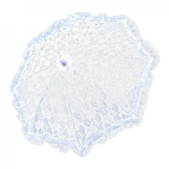 SDJMa Lace Umbrella Parasol Vintage Wedding Bridal Umbrella for Decoration Photo Prop Lady Costume 1920s Party