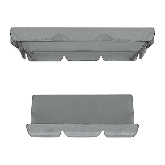 SDJMa Patio Swing Canopy Cover Set - Swing Replacement Top Cover + Swing Cushion Cover for 3 Seater Swing Waterproof Sunproof Cover,56x42x7inch + 59x20x4inch
