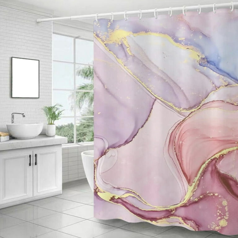 Clearance！EQWLJWE Marble Bathroom Shower Curtain,Grey and White