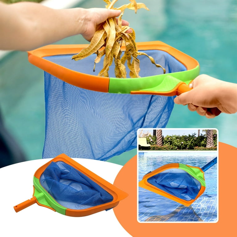 Clearance! Eqwljwe Professional Pool Skimmer Net, Heavy Duty Swimming Leaf Rake Cleaning Tool with Deep Fine Nylon Mesh Net Bag - Fast Cleaning,Easy