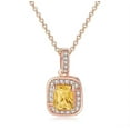 thumbnail image 1 of SDJMa Rose Gold Chain Square Zircon Necklace Pendant Women Multicolor Necklace Single Full Diamond Pendant, Adjustment Chain for Crystal Necklace, 1 of 9