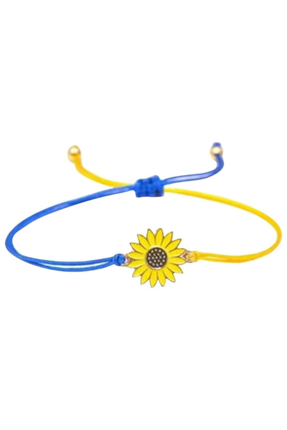Sunflower String Bracelet Handmade Braided Rope Charms Boho Surfer Bracelet for Teen Girls Women