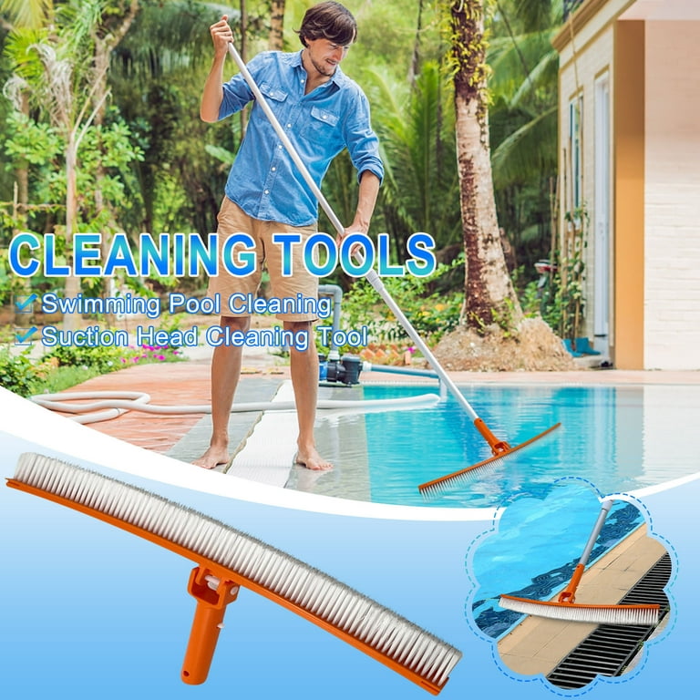 Clearance! EQWLJWE Swimming Pool Cleaning Brush Floor & Wall Handheld Brush  Cleaning Tool for Cleaning Pool Tiles, Walls, Floor, Steps - Easy Clip