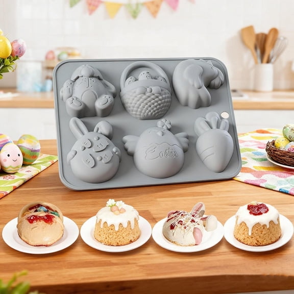 Clearance! Easter Decor, Easter Bunny and Egg Shaped Cake Pan for Festive Baking and Holiday Desserts Reusable Non Stick Bakeware
