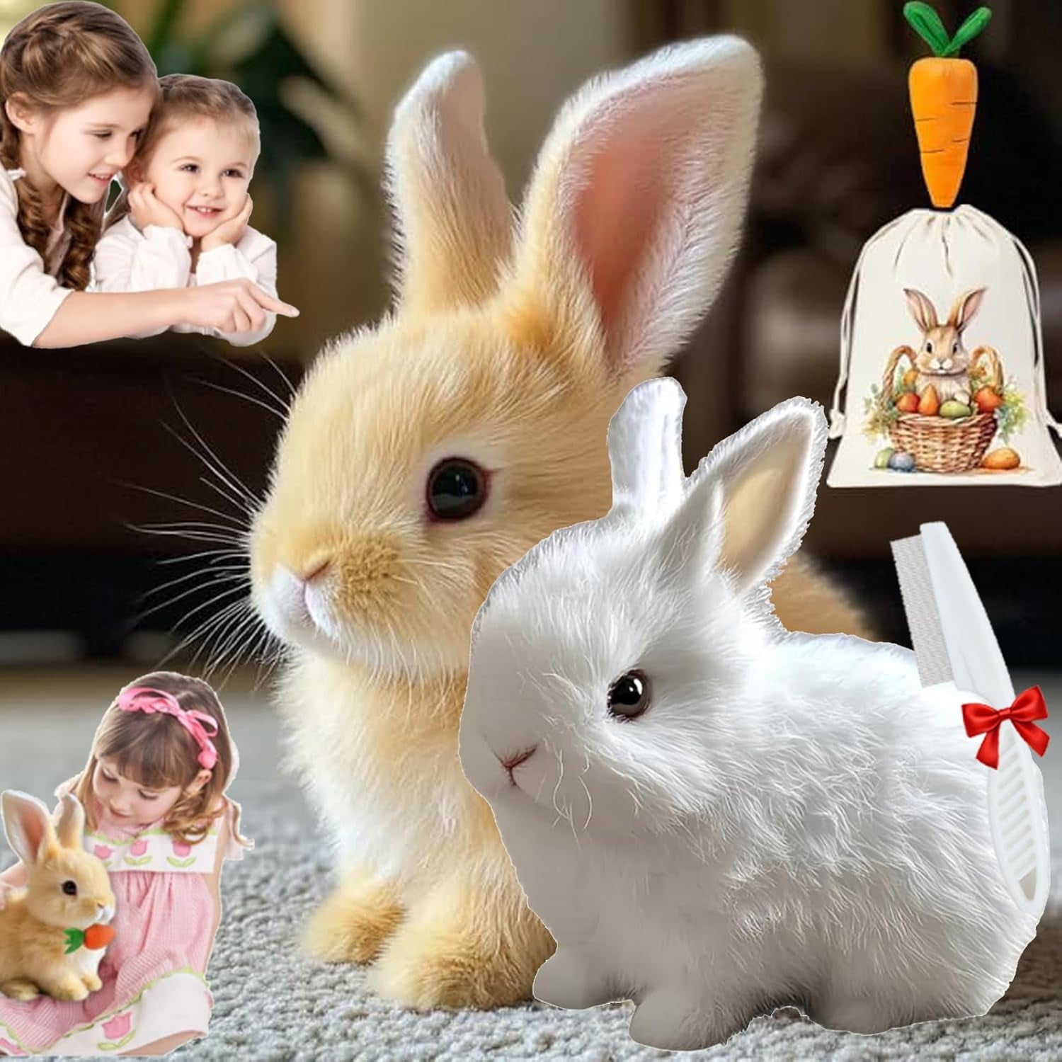 Lapin Interactif Bunny Pal - Peluche Réaliste Qui Saute Et Bouge Les Oreilles - Jouet Enfant Pour Pâques Ou Anniversaire Lapin Peluche Lapin Interactif Bunny Pal - Peluche Réaliste Qui Saute Et Bouge Les Oreilles - Jouet Enfant Pour Pâques Ou Anniversaire Lapin Peluche