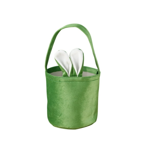 Hvmvliv Easter Gifts Baskets Easter Storage Containers With Handle Easter Bunny Basket Cute Bunny Bag With Foldable Ears For Easter Green