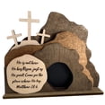 thumbnail image 1 of Hvmvliv Wooden Nativity Scene Decor Desktop Christmas Decorations Wooden Easter Resurrection Scene for Home Office Decoration Brown, 1 of 8