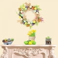 thumbnail image 1 of Easter Wreath for Front Door,12 Inch Artificial Easter Egg Wreath with Mixed Flowers,Burlap and Eggs,Spring Easter Door Wreaths for Wall Easter Decortiaons, 1 of 7