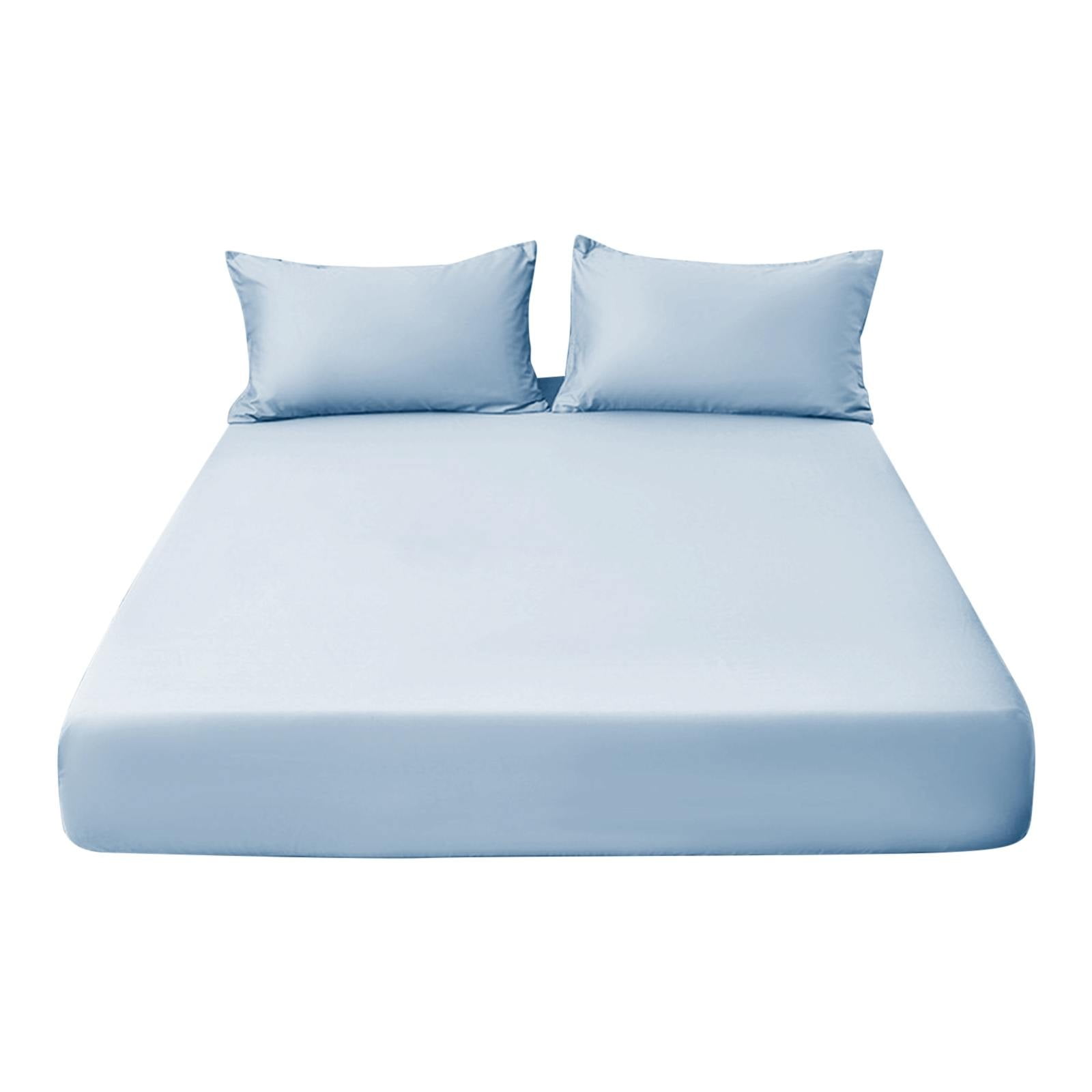 Latex Ice Silk Fitted Sheet – Cooling, Breathable, Deep Pocket For Mattresses Up To 30cm, Blue, 180x200cm - View #9