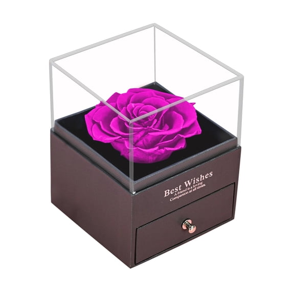 Clearance! Eeatig Storage Everlasting Flower Gift Box Rose Preservation Flower Box Valentine's Day Mother's Day Handmade Rose Box Jewelry Box Household Essentials Purple