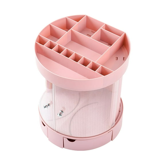 Clearance! Eeatig Storage Makeup Shelf Cosmetic Rack Holder 360 Degree Rotating Organizer Storage Box Case Household Essentials Pink