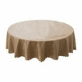 thumbnail image 1 of Clearance! Eeatig Tablecloth Decoruhome Heavy Duty Vinyl Tablecloth Round Table Cloth Wipeable Floral Dining Table Cover Brown Household Essentials U, 1 of 4