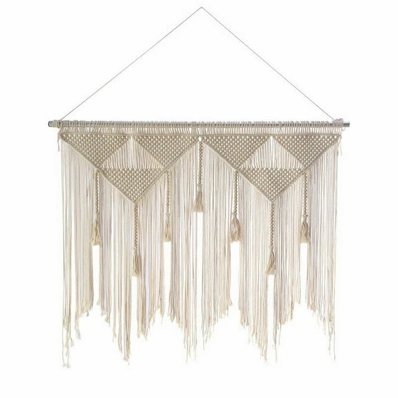 Clearance! Eeatig Tapestries Theme Large Macrame Wall Hanging Handmade Woven Boho Macrame Tapestry Wall Decor Art for Bedroom Living Room Art Studio Household Essentials Beige