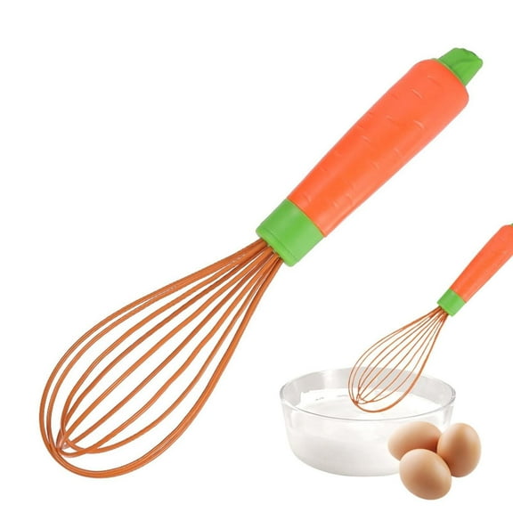 Clearance Egg Beater under $5,Silicone Whisks For Cooking Heat Balloon Whisk Silicone Kitchen Egg Whisks Handle Beater For Non Stick Cookware Kitchen For Frothing & Blending