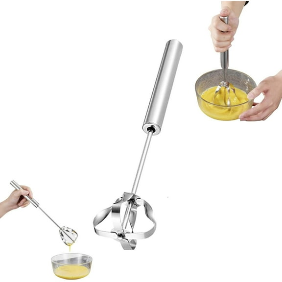 Clearance Egg Beater under $5 Stainless Semi Automatic Whisk Upgrade Kitchen Egg Beater Whisk Whisk For Cooking Egg Scrambler Hand Mixer Kitchen Hand Whisk For Baking Making ，12INCH