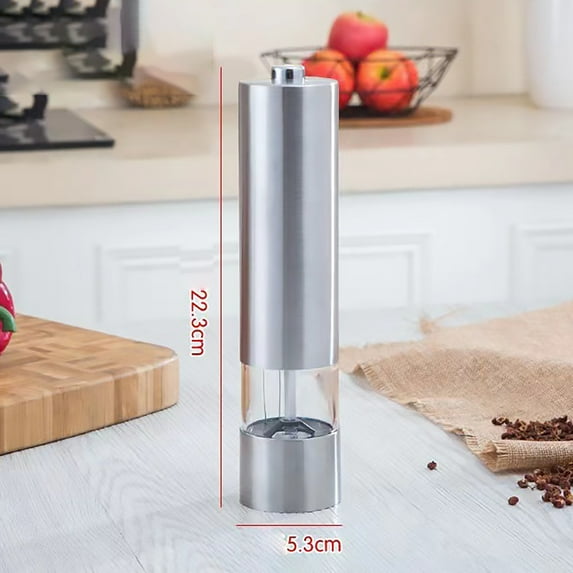 Clearance!Egooesam Kitchen Gadgets,Tools,Pepper Grinder Electric Black Peppercorns Household Grinding Bottle Kitchen Bottle Stainless Steel Ground,Kitchen Essentials,Silver