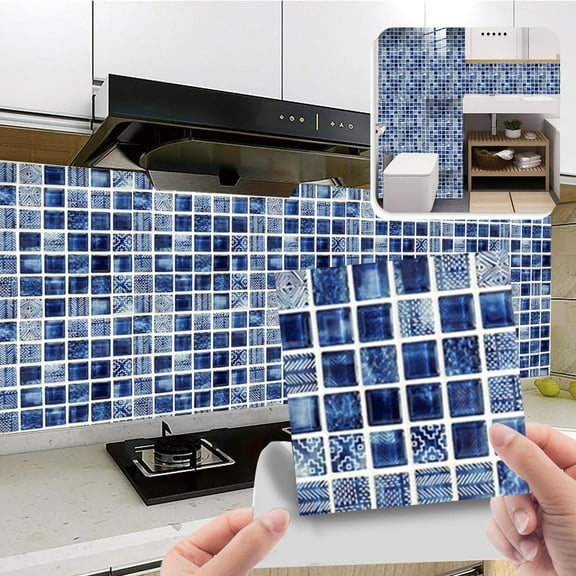 Clearance! Eguiwyn 10Pc Peel and Stick Ceramic Tile Paste 3D Lattice Crystal Ceramic Tile Paste Diy Waterproof Self Adhesive Wall Sticker