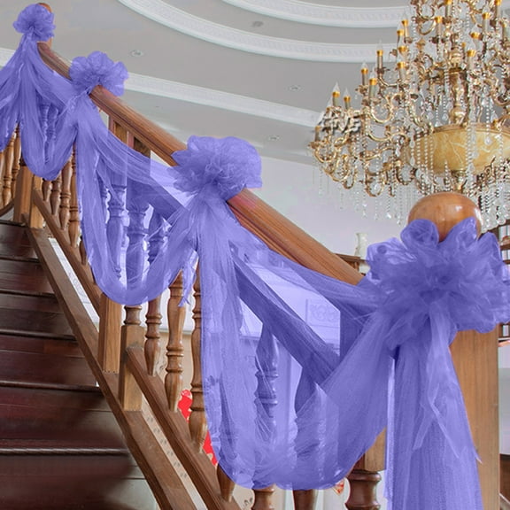 Clearance! Eguiwyn 48cmx10M Snow Tulle Curtain Wedding Birthday Party Decorations Bridal Shower Decorations Stair Chair Decoration Yarn 10M Packing