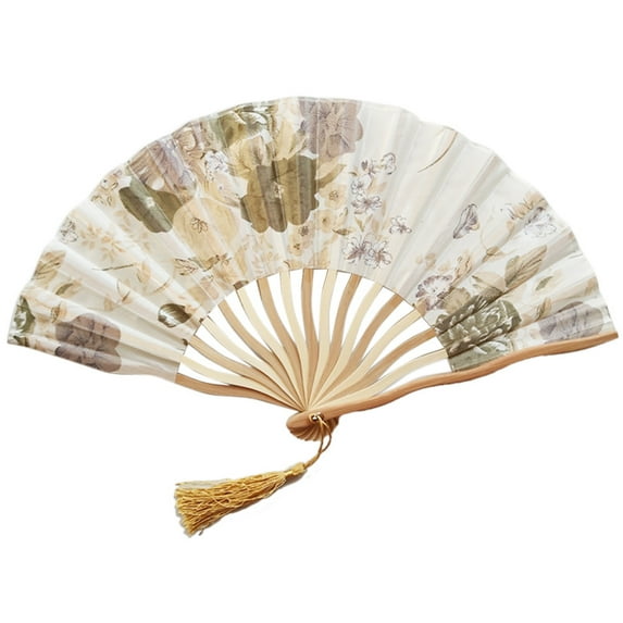 Clearance! Eguiwyn Bamboo Fan Chinese Style Hand Held Fan Bamboo Paper Folding Fan Party Wedding Decor J