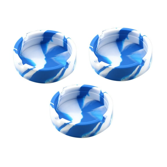Clearance! Eguiwyn Silicone Rubber High Temperature Heat Resistant Round Design Ashtray One Size