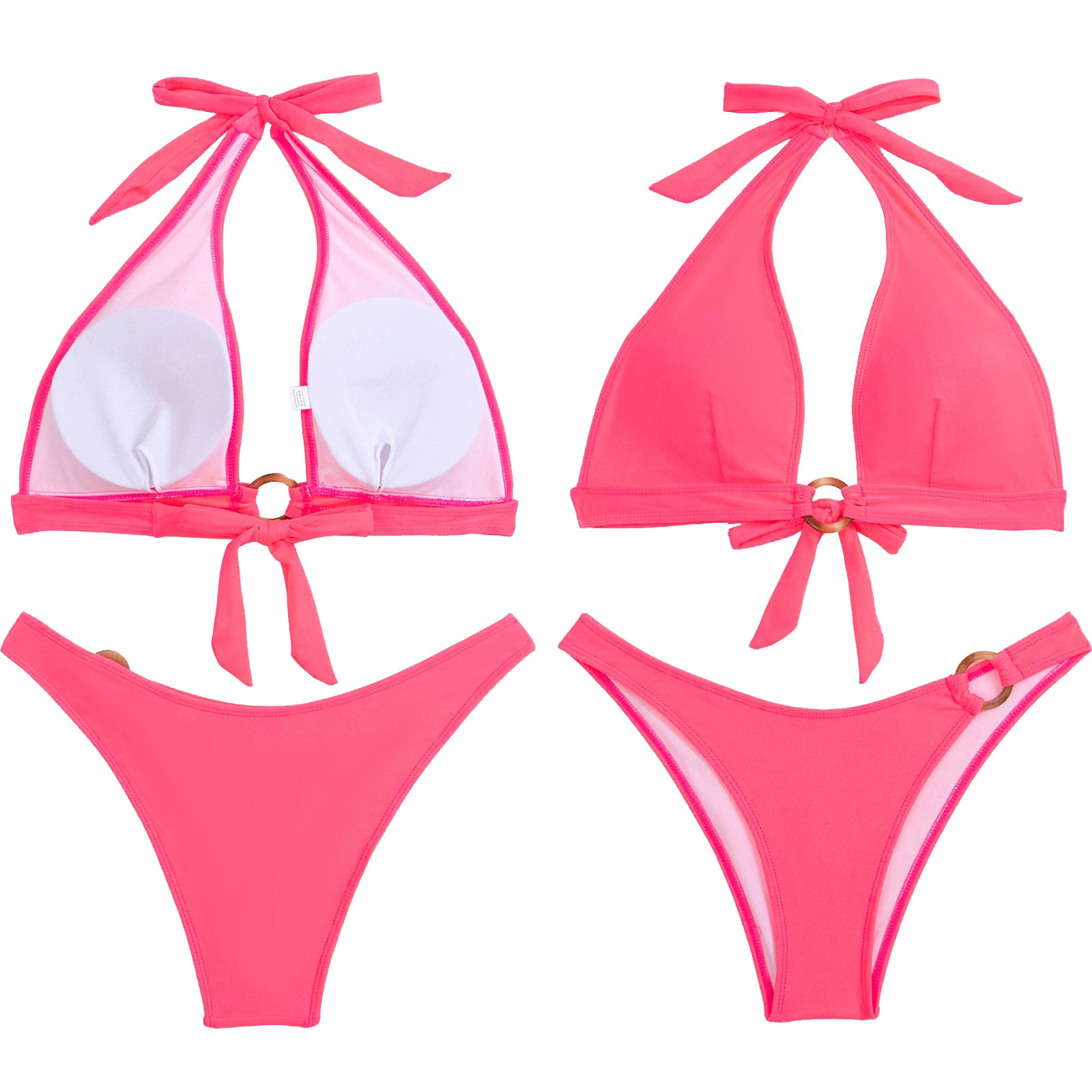 Clearance! Eguiwyn Swim Suits for Women 2024 Bikini Sets for Women Solid Color Bikini Strap