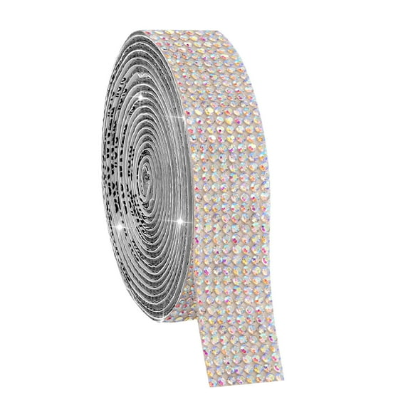 Clearance! Eguiwyn The Sticker Self-Adhesive Crystal Rhinestone Ribbon Resin Diamond Ribbon Glitter Rhinestone Sticker Roll Diy A