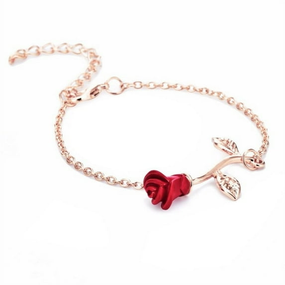 Clearance!EleaEleanor Red Rose Simple Bracelet for Valentine's Day souvenir wedding Present Favor party Gift for girlfriend Bracelet