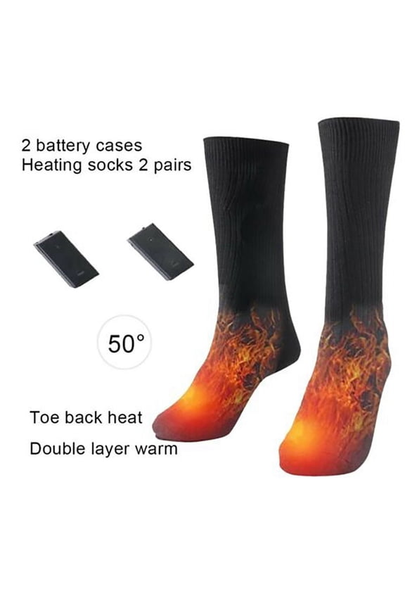 [Clearance!]Electric Heated Socks Battery Powered Thermal Cotton Winter Cold Weather Foot Warmer For Hiking