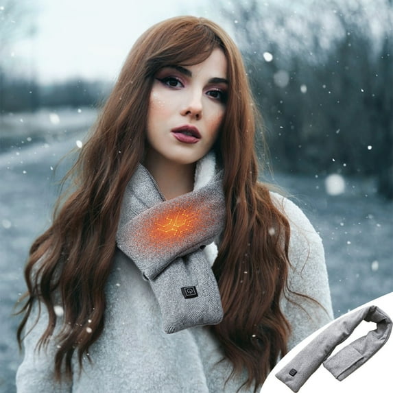 Electric Heating Scarf for Women and Men,Neck Heated Scarf with 3 Speed Temperature Control,USB Heated Scarf Rechargeable,Cordless Eletric Neck Heating Pad Wrap,Cervical Collar with Heating