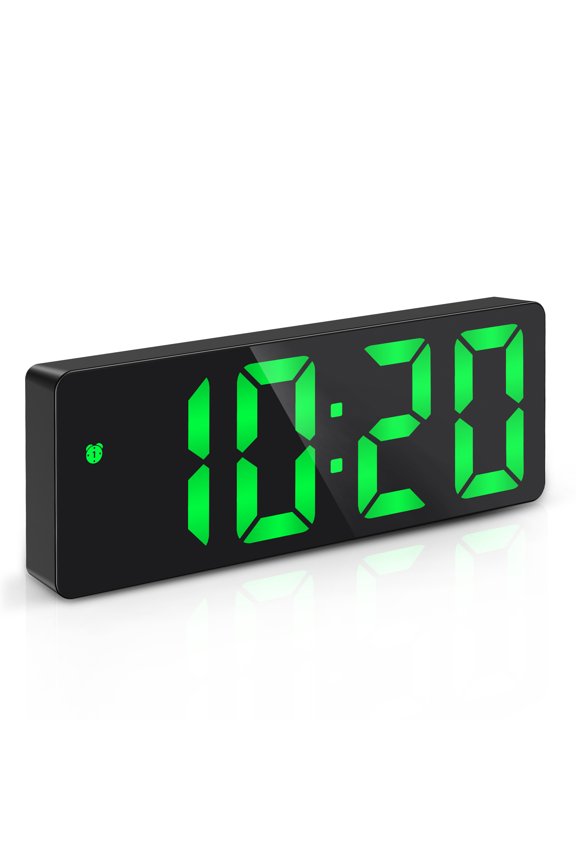 Clearance Electronic Digital Alarm Clock, 6.5inch Large Display LED Clock for Bedside Table Battery Clock with Temperature Display Adjustable Brightness Voice Control for Home, Multicolor
